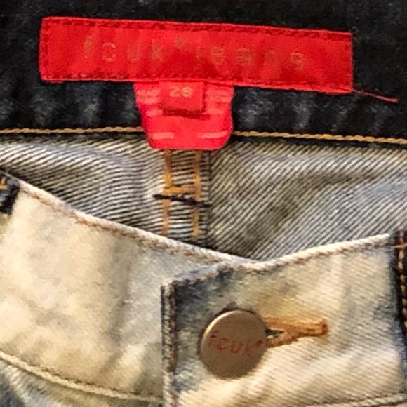 Vintage, FCUK, French Connection, Logo, Jeans, Flare, distressed, Bleached - Picture 6 of 6